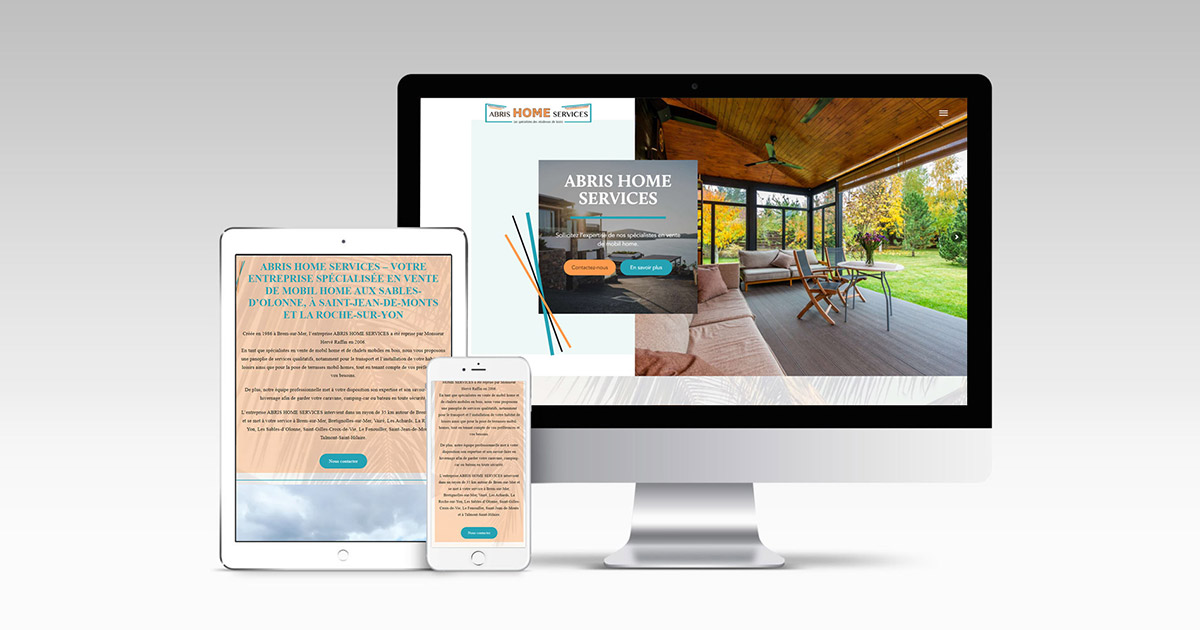 ABRIS HOME SERVICES Vente De Mobile Home Aux Sables D Olonne Saint Jean De Monts Et La Roche Sur Yon Website Mockup